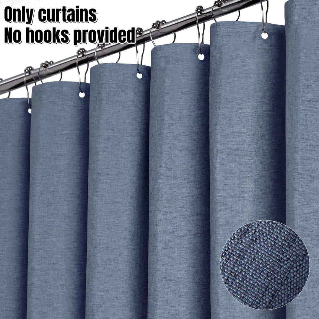 Linen-Look Waterproof Shower Curtain