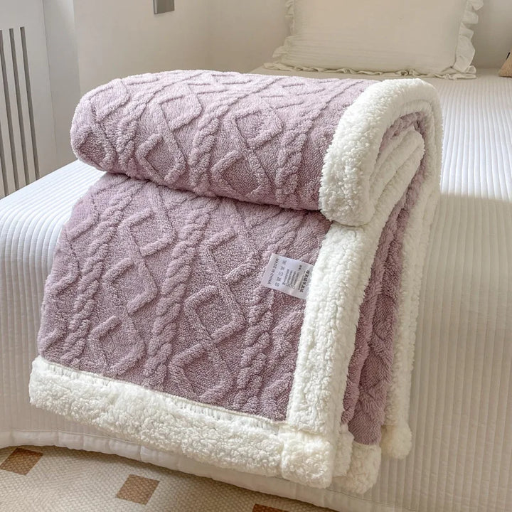 Jacquard Sherpa Throw Blanket