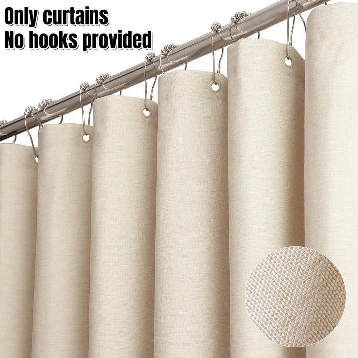 Linen-Look Waterproof Shower Curtain