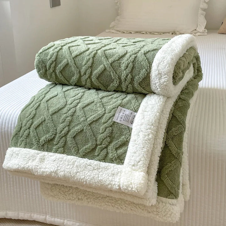 Jacquard Sherpa Throw Blanket