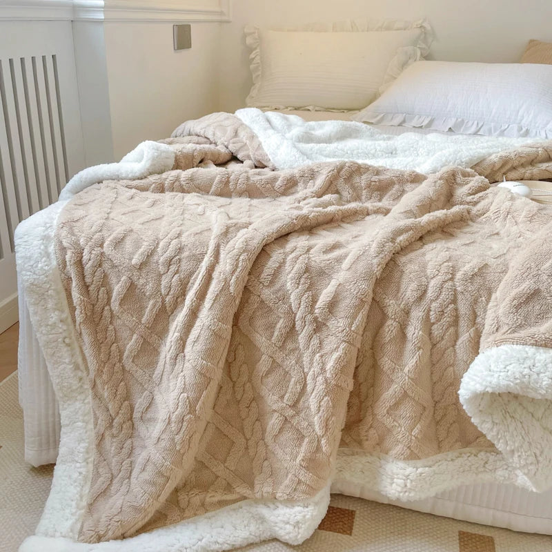 Jacquard Sherpa Throw Blanket