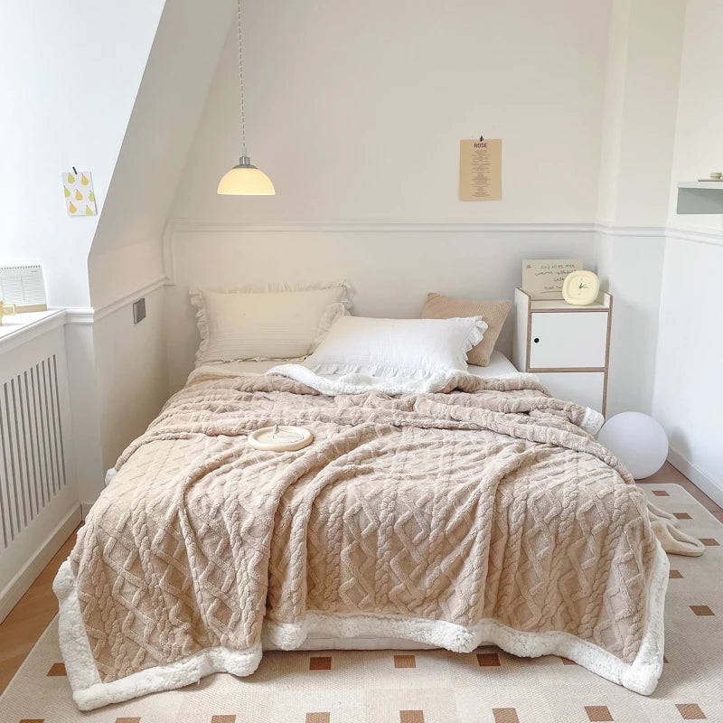Jacquard Sherpa Throw Blanket