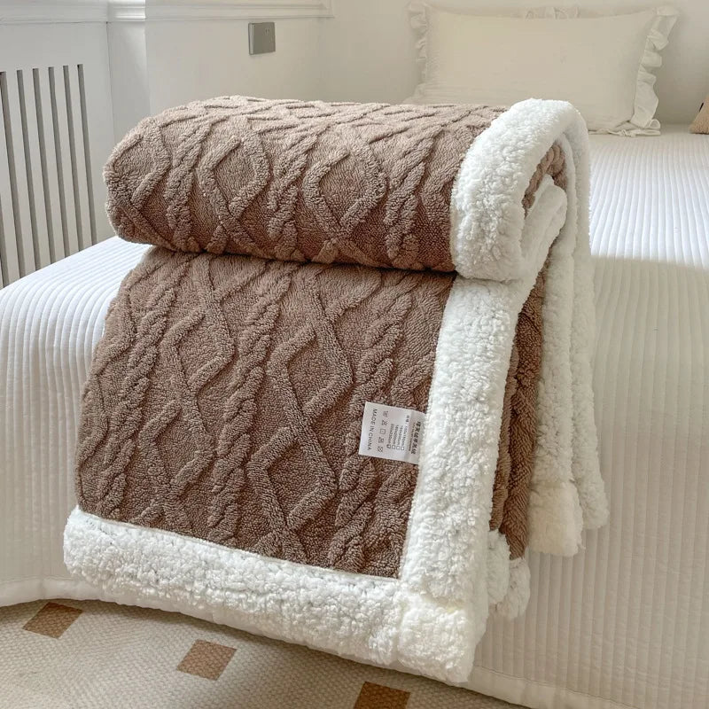 Jacquard Sherpa Throw Blanket