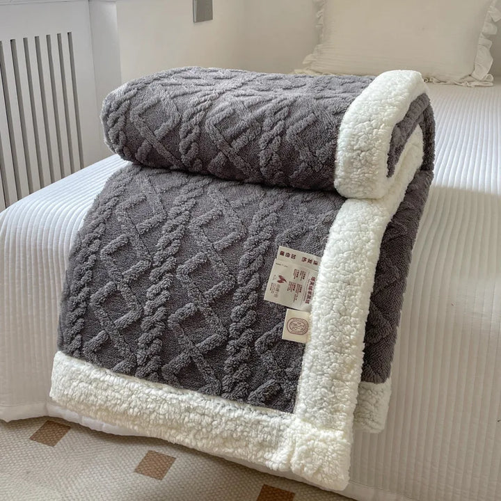 Jacquard Sherpa Throw Blanket