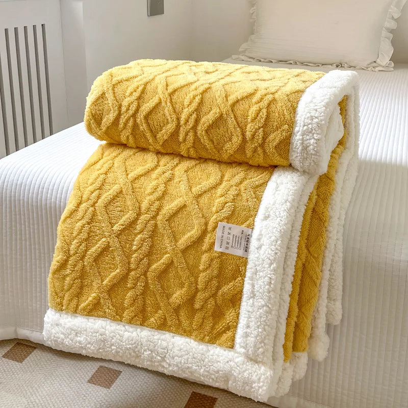 Jacquard Sherpa Throw Blanket
