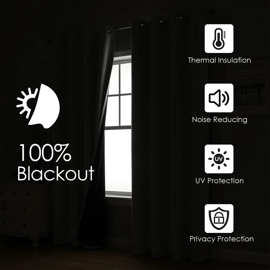 Blackout Curtain Panel – Eyelet Top, Double Layer