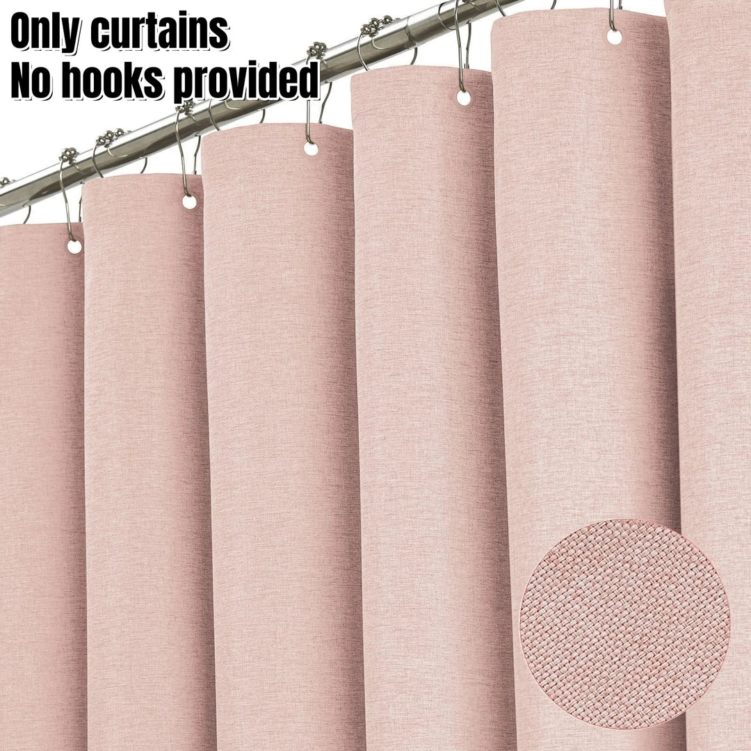 Linen-Look Waterproof Shower Curtain