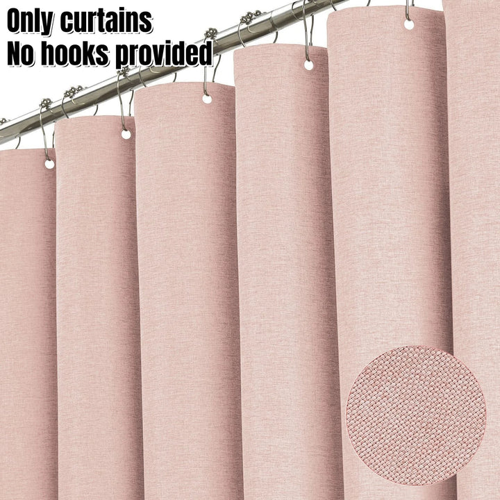 Linen-Look Waterproof Shower Curtain