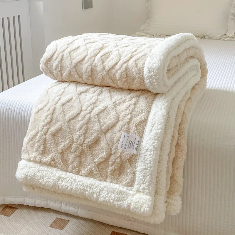 Jacquard Sherpa Throw Blanket