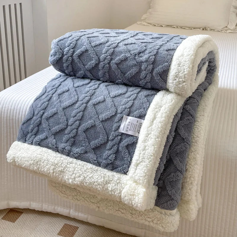 Jacquard Sherpa Throw Blanket