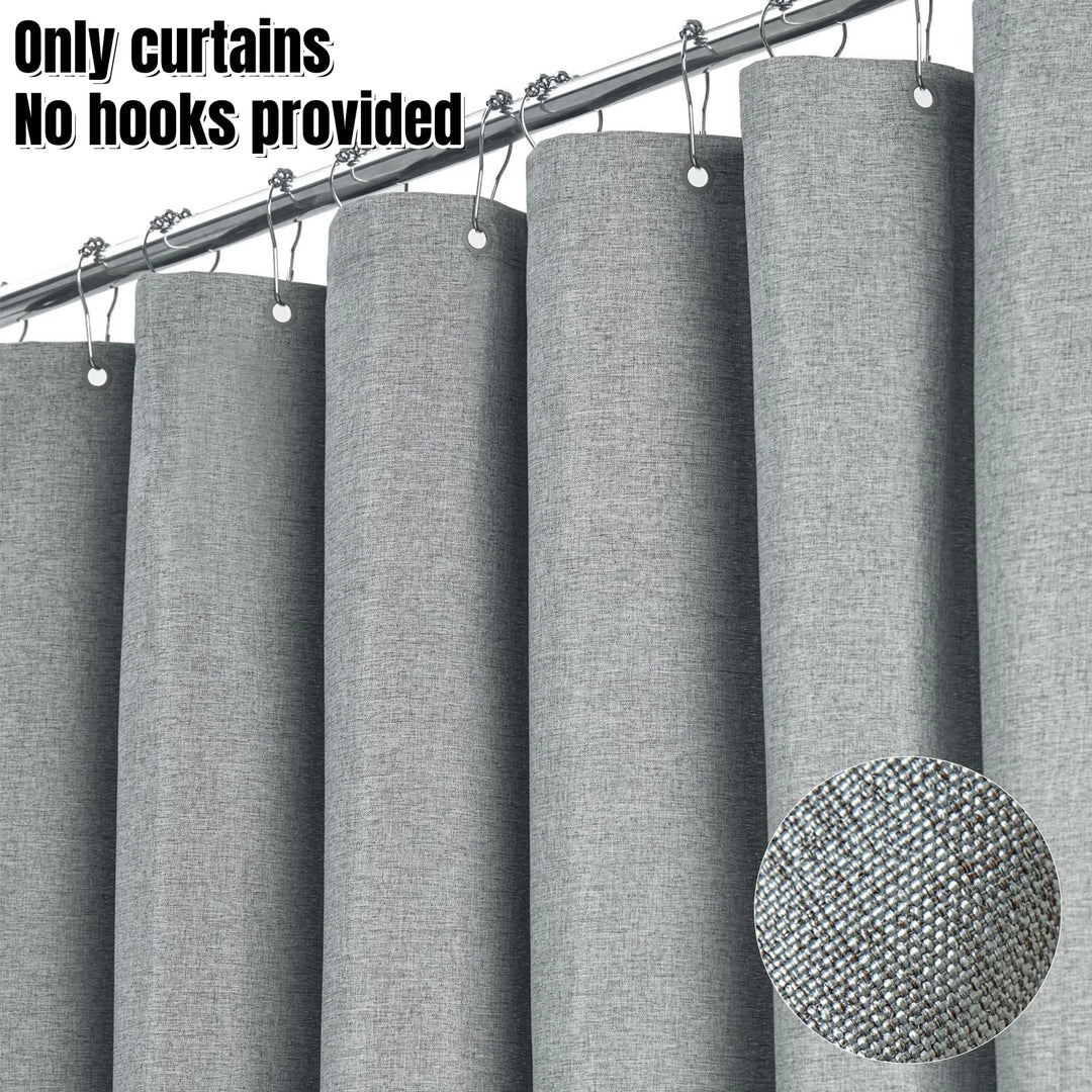 Linen-Look Waterproof Shower Curtain