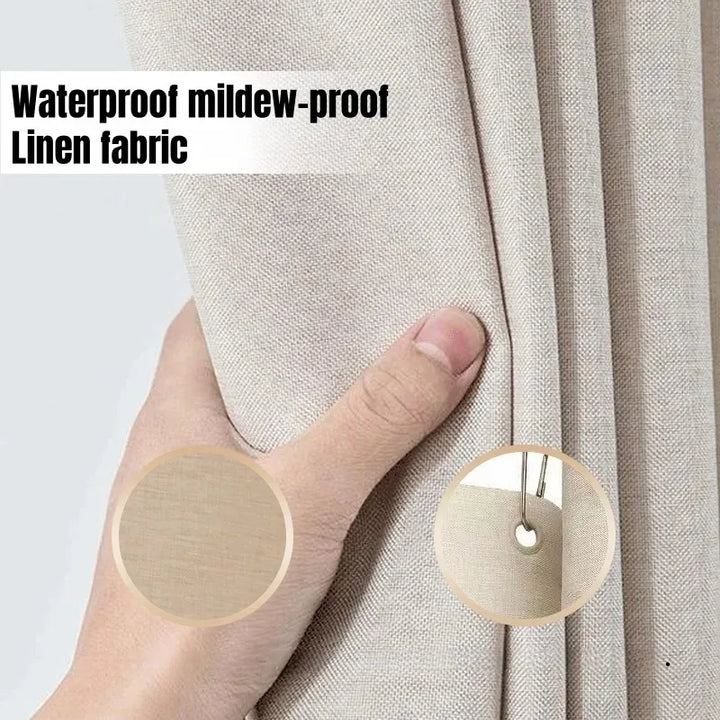 Linen-Look Waterproof Shower Curtain