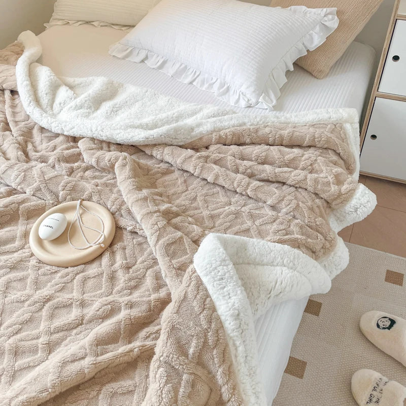 Jacquard Sherpa Throw Blanket
