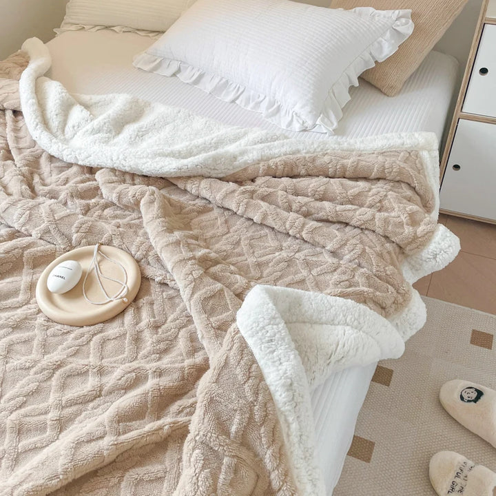 Jacquard Sherpa Throw Blanket