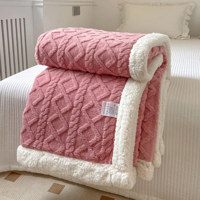 Jacquard Sherpa Throw Blanket