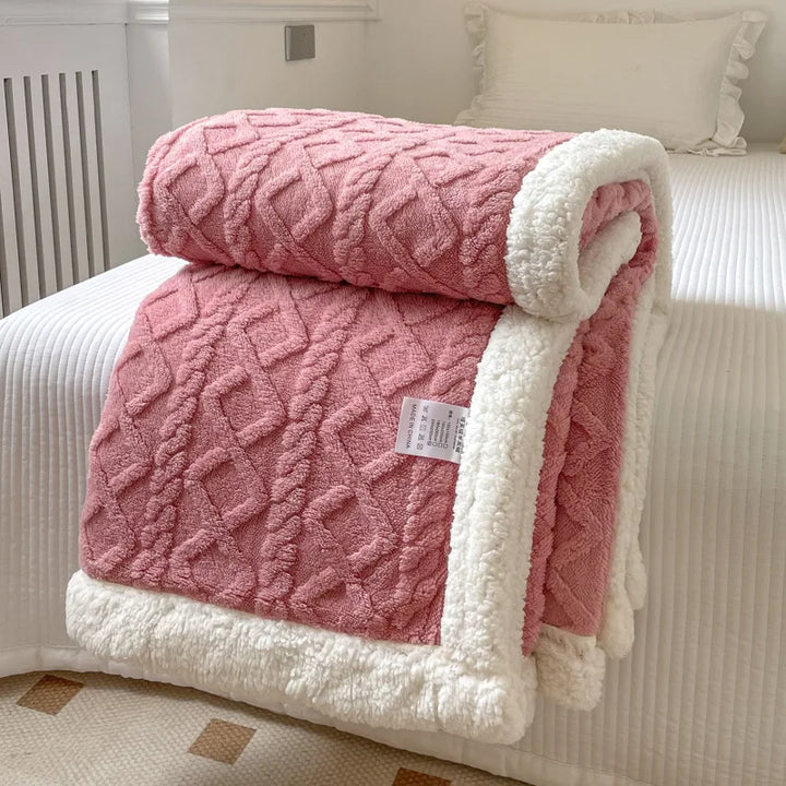Jacquard Sherpa Throw Blanket