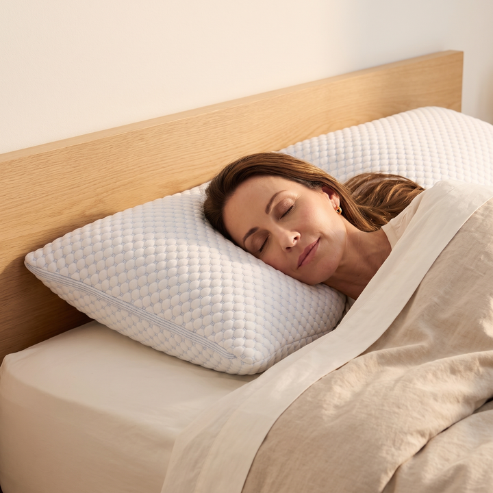 Side Sleeper Pillow – Adjustable Shredded Memory Foam in White