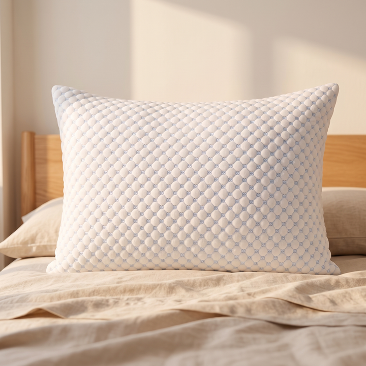 Side Sleeper Pillow – Adjustable Shredded Memory Foam in White