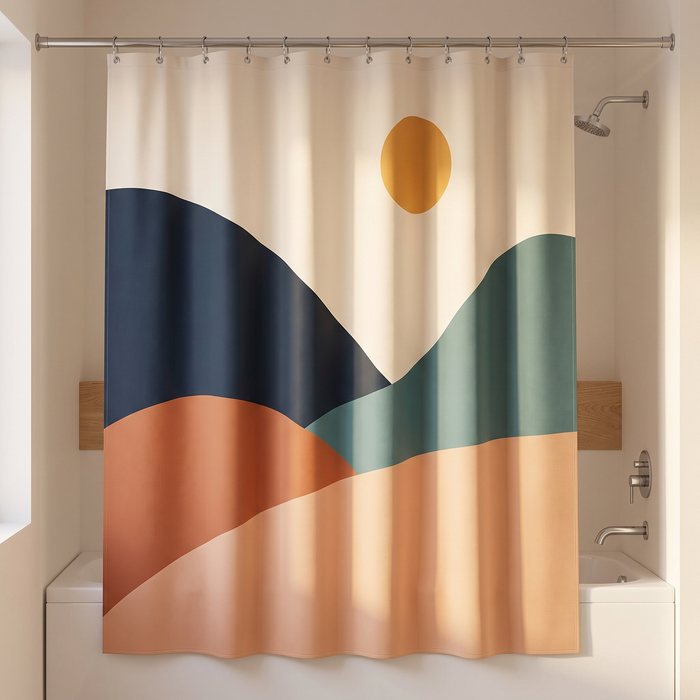 Boho Shower Curtain – Abstract Art