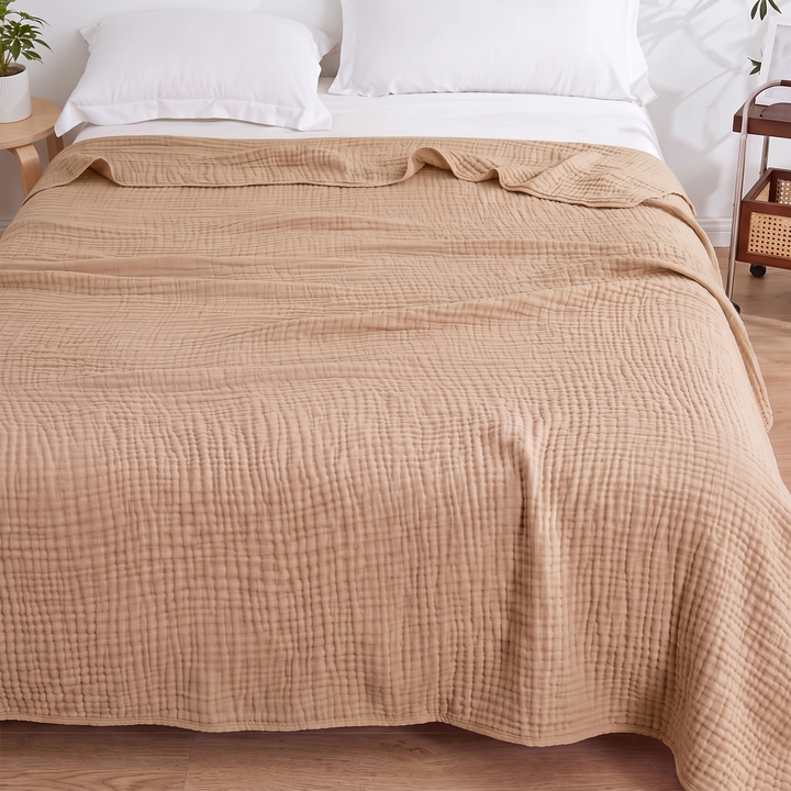 Cotton Muslin Blanket – 6 Layer in Beige