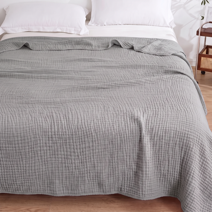 Cotton Muslin Blanket – 6 Layer in Gray