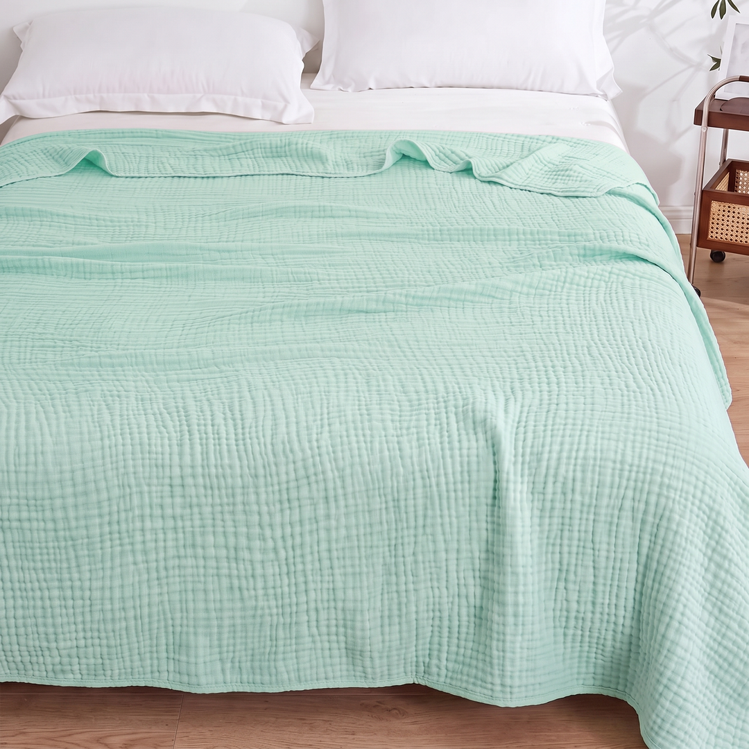 Cotton Muslin Blanket – 6 Layer in Mint Green