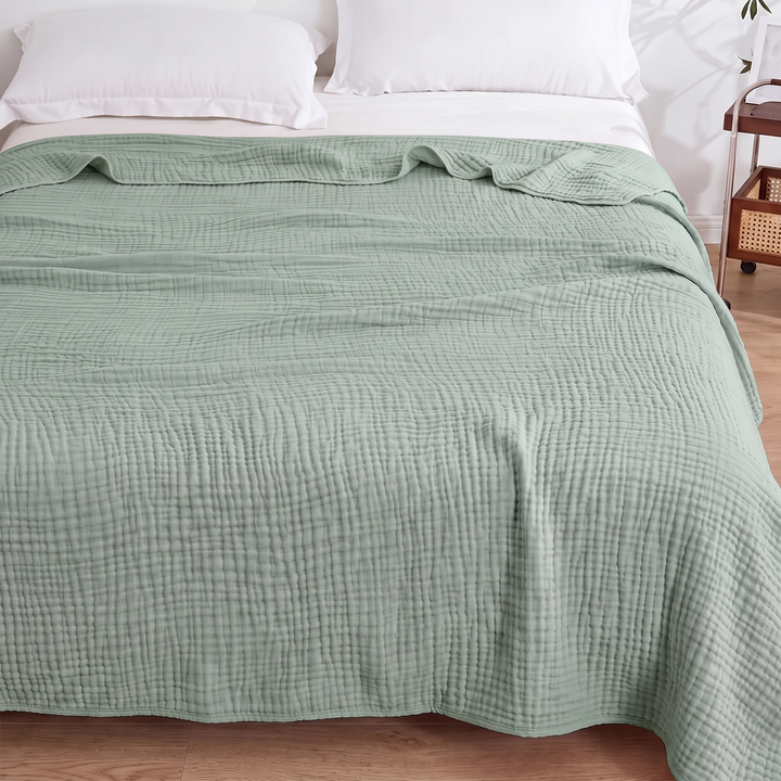 Cotton Muslin Blanket – 6 Layer in Sage