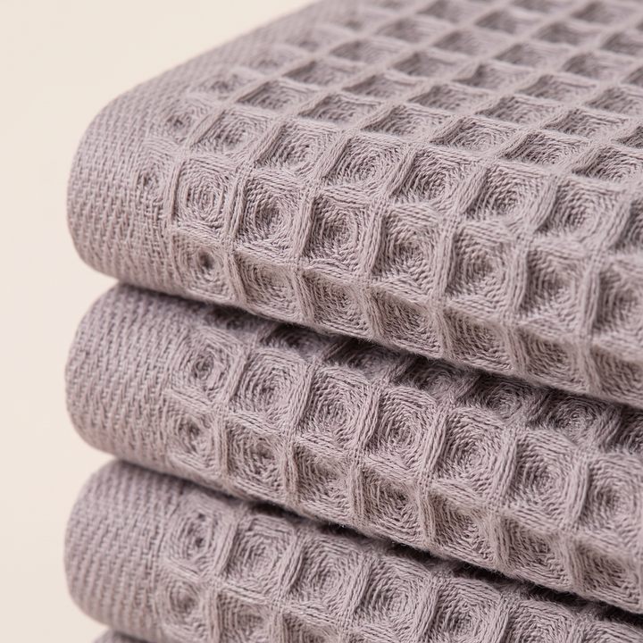 Cotton Waffle Hand Towels – Set of 6 in Taupe