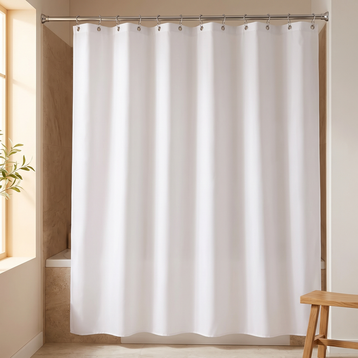 Fabric Shower Curtain Liner with Hooks