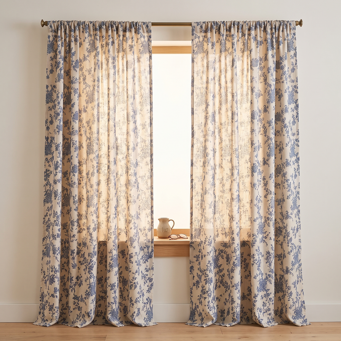 Floral Curtain Panel – Rod Pocket