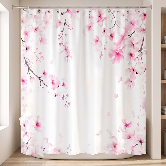 Floral Fabric Shower Curtain