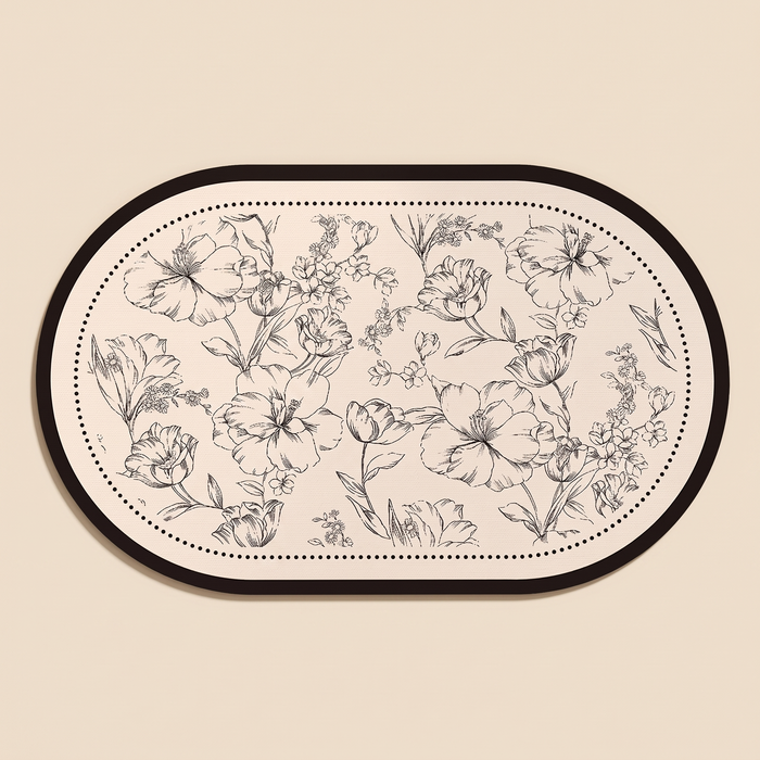Quick-Dry Bath Mat – Floral, Non-Slip
