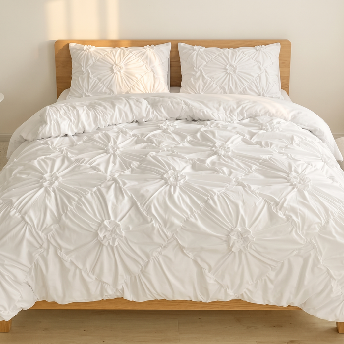 Flower Duvet Cover Set – Ruffled 3D Rosettes