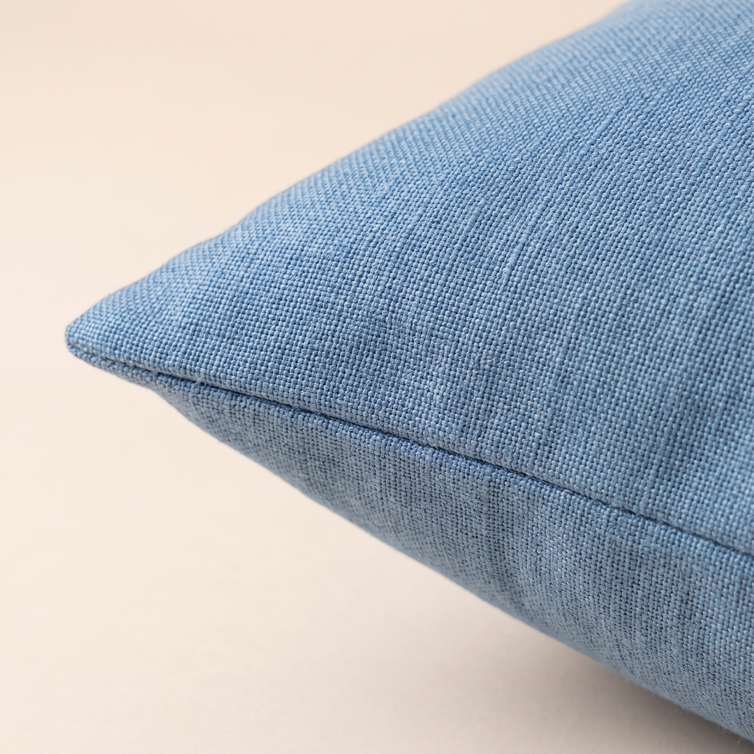 Linen-Look Pillow Cover in Blue