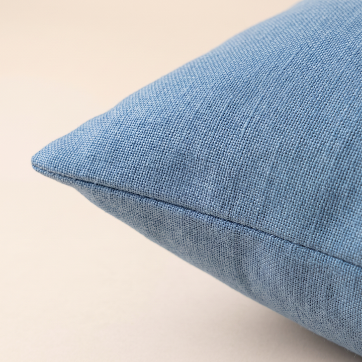 Linen-Look Pillow Cover in Blue