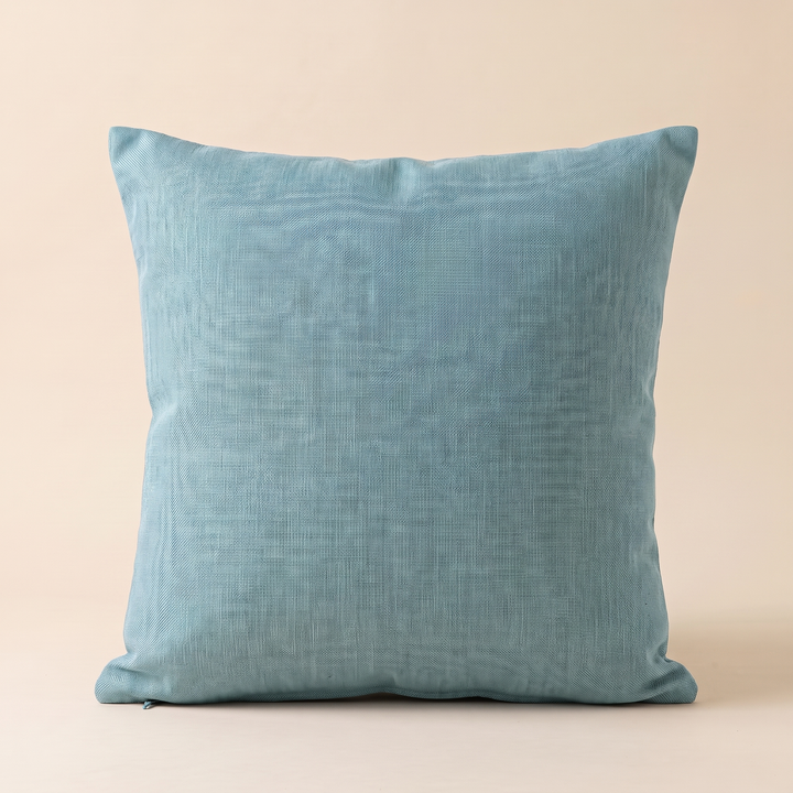 Linen-Look Pillow Cover in Aqua