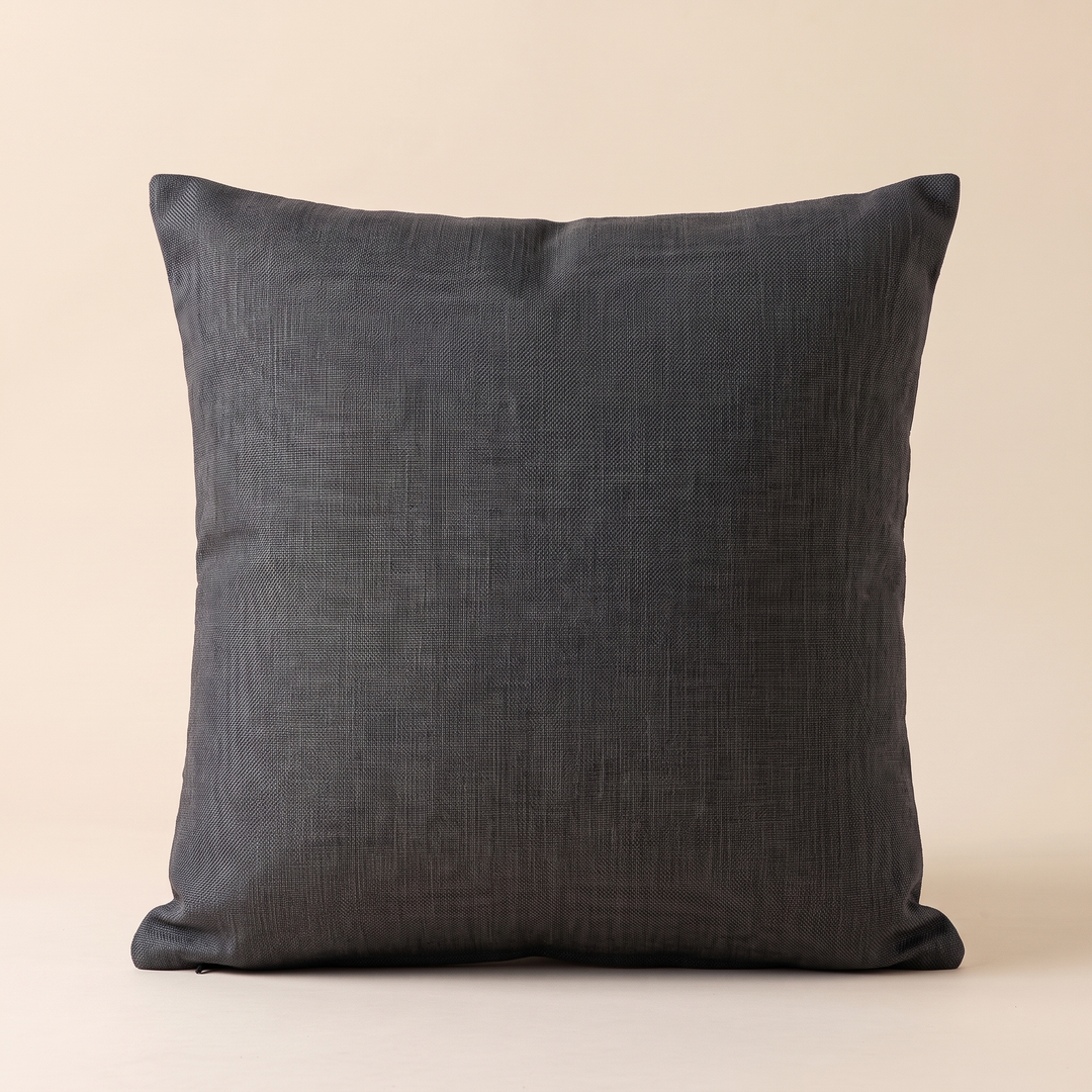Linen-Look Pillow Cover in Dark Gray