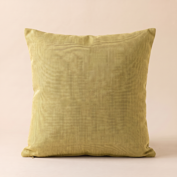 Linen-Look Pillow Cover in Olive Green