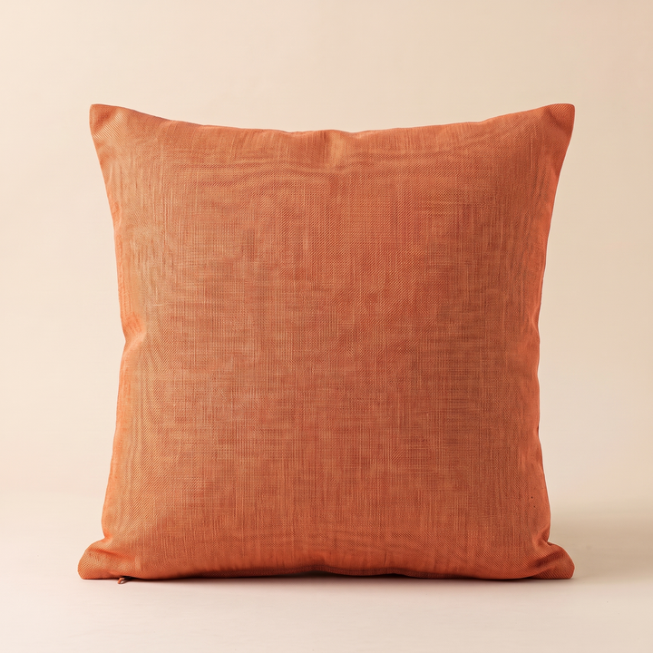 Linen-Look Pillow Cover in Orange