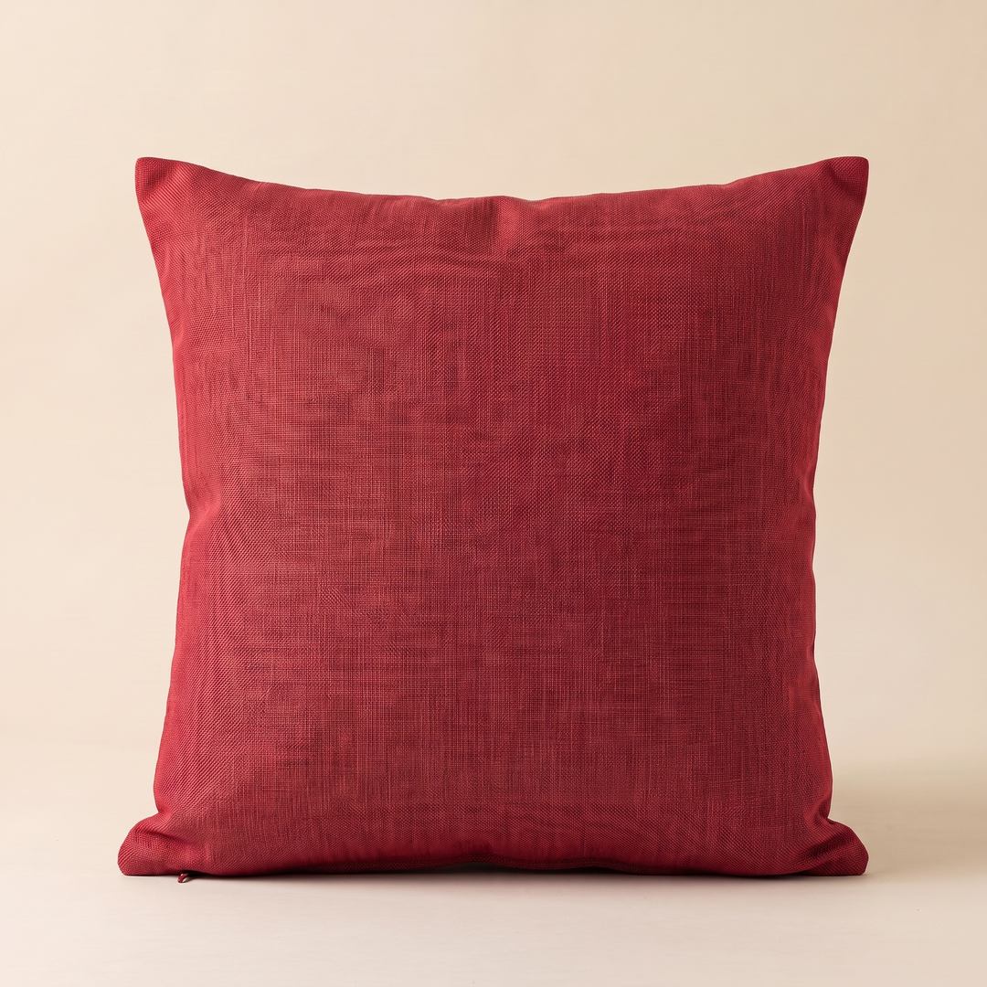 Linen-Look Pillow Cover in Red