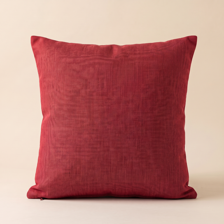 Linen-Look Pillow Cover in Red