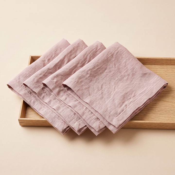 Linen Napkins – Set of 4 in Light Pink