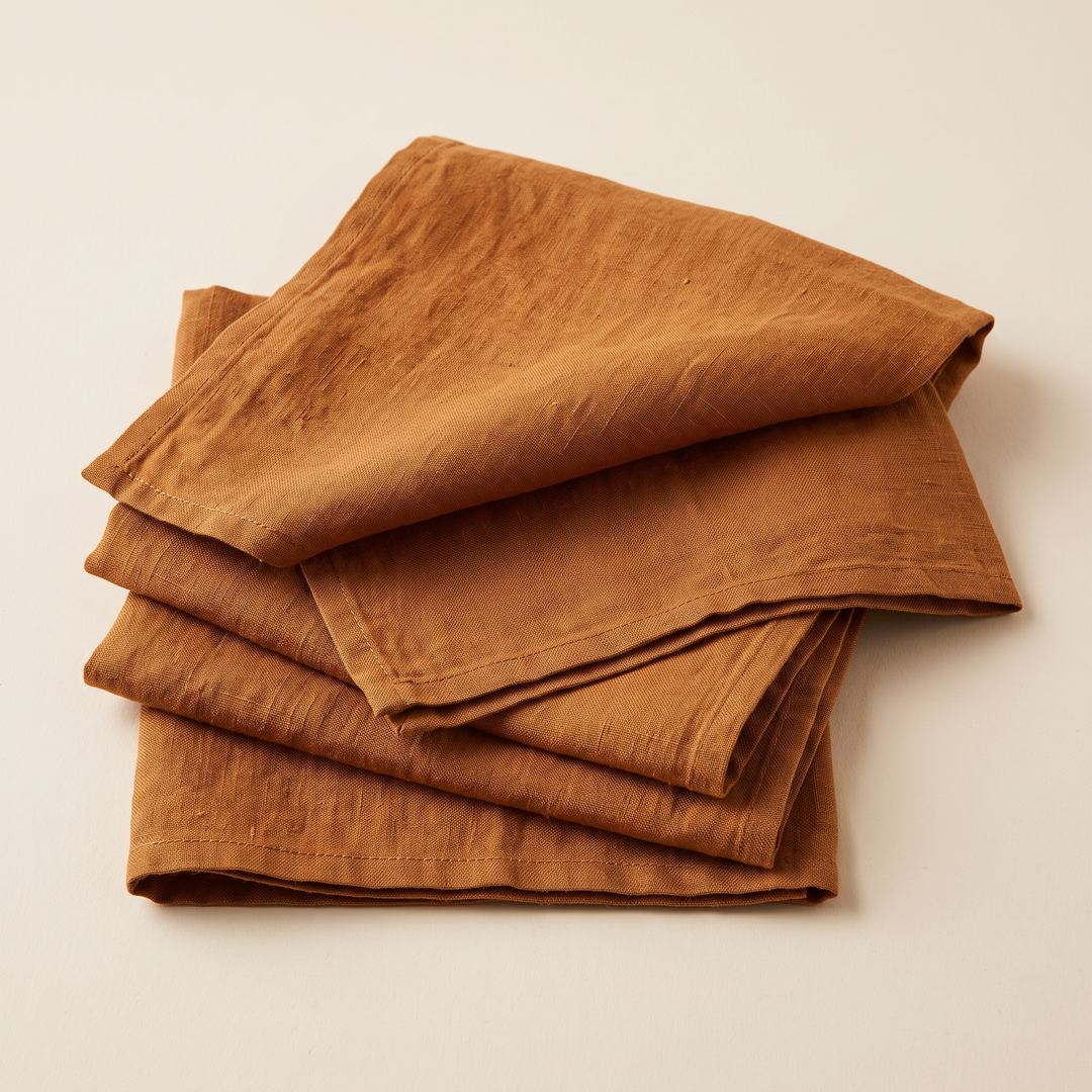 Linen Napkins – Set of 4 in Caramel