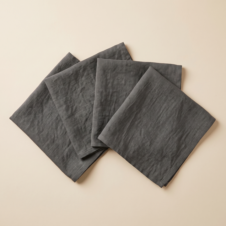 Linen Napkins – Set of 4 in Dark Gray