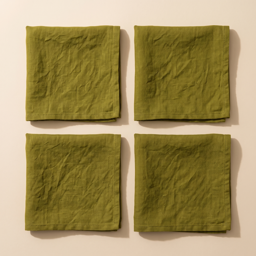 Linen Napkins – Set of 4 in Olive Green