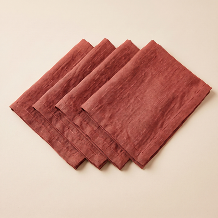 Linen Napkins – Set of 4 in Rust