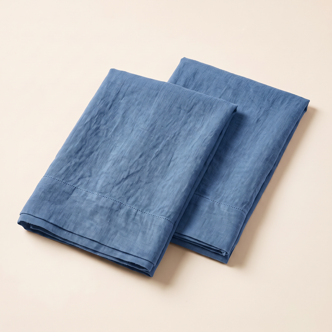 Linen Pillowcases – Set of 2 in Blue