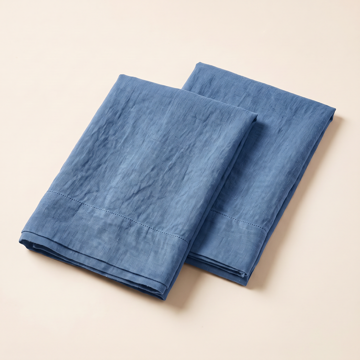 Linen Pillowcases – Set of 2 in Blue