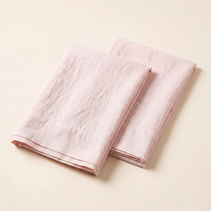 Linen Pillowcases – Set of 2 in Blush Pink