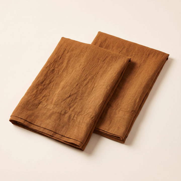 Linen Pillowcases – Set of 2 in Caramel